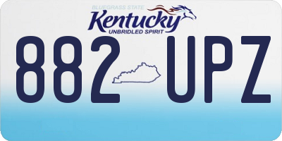 KY license plate 882UPZ