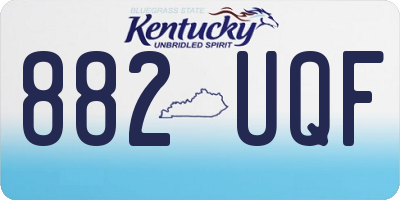 KY license plate 882UQF