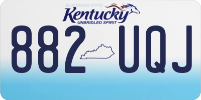 KY license plate 882UQJ