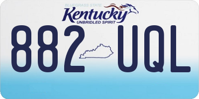 KY license plate 882UQL