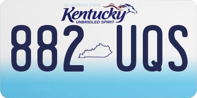 KY license plate 882UQS