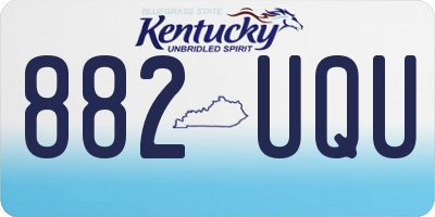 KY license plate 882UQU