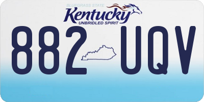 KY license plate 882UQV