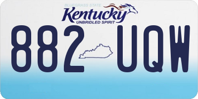 KY license plate 882UQW