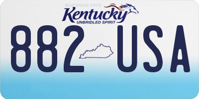 KY license plate 882USA