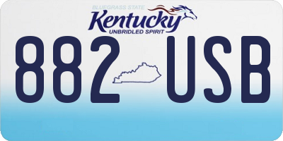 KY license plate 882USB
