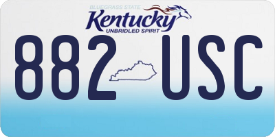 KY license plate 882USC