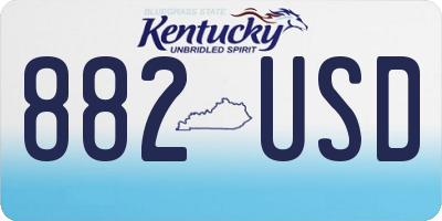 KY license plate 882USD