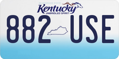 KY license plate 882USE