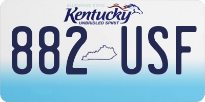KY license plate 882USF