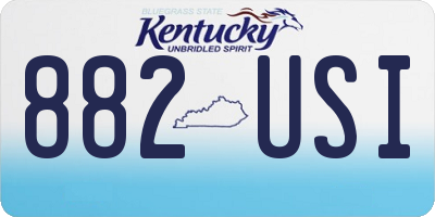 KY license plate 882USI