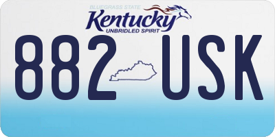 KY license plate 882USK