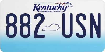 KY license plate 882USN