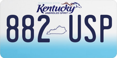 KY license plate 882USP