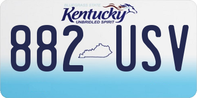 KY license plate 882USV