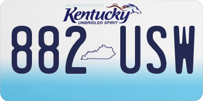 KY license plate 882USW