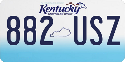 KY license plate 882USZ