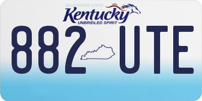 KY license plate 882UTE