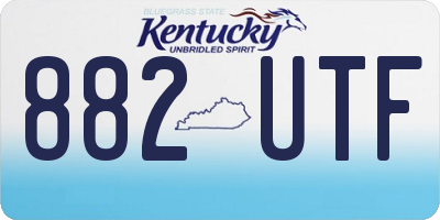 KY license plate 882UTF