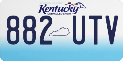 KY license plate 882UTV