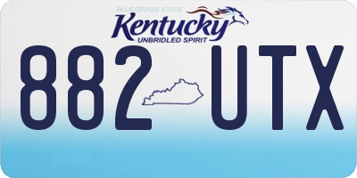 KY license plate 882UTX