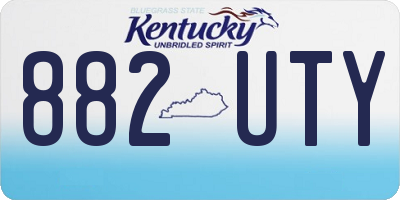 KY license plate 882UTY