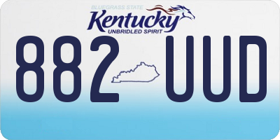 KY license plate 882UUD