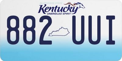 KY license plate 882UUI