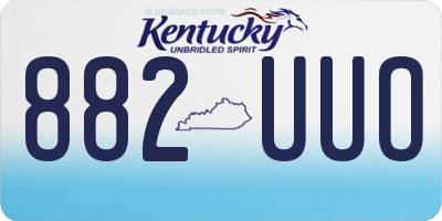 KY license plate 882UUO