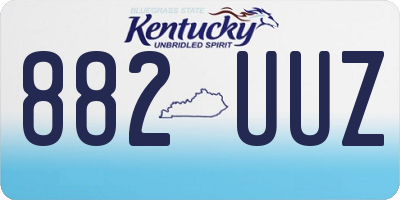 KY license plate 882UUZ