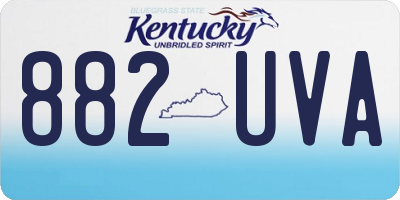 KY license plate 882UVA
