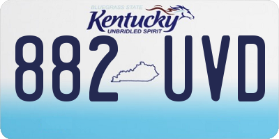 KY license plate 882UVD