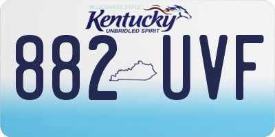 KY license plate 882UVF