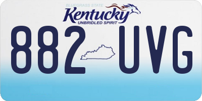KY license plate 882UVG