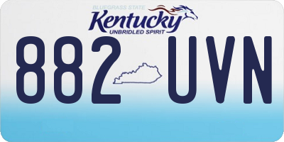 KY license plate 882UVN