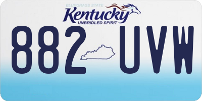 KY license plate 882UVW