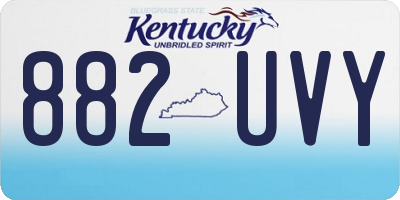 KY license plate 882UVY