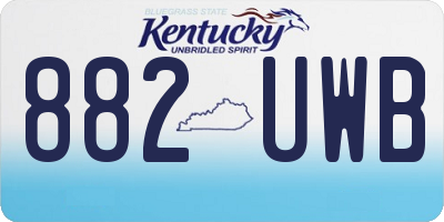 KY license plate 882UWB