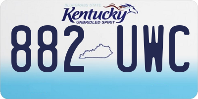 KY license plate 882UWC