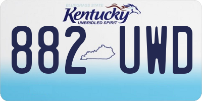 KY license plate 882UWD