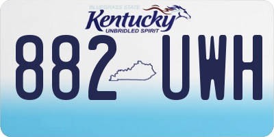 KY license plate 882UWH
