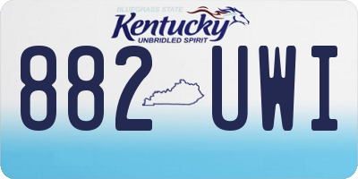 KY license plate 882UWI