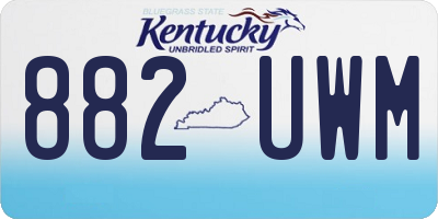 KY license plate 882UWM