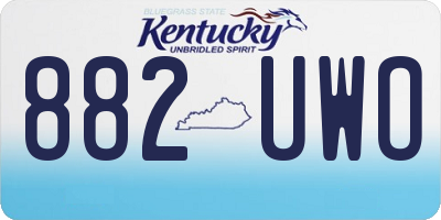 KY license plate 882UWO