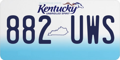 KY license plate 882UWS