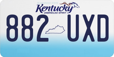 KY license plate 882UXD