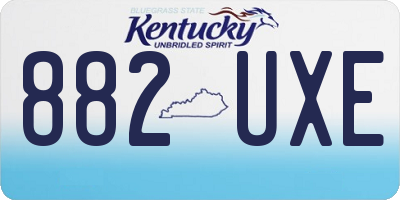 KY license plate 882UXE