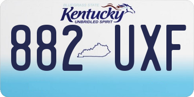 KY license plate 882UXF