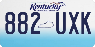 KY license plate 882UXK