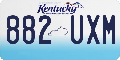KY license plate 882UXM